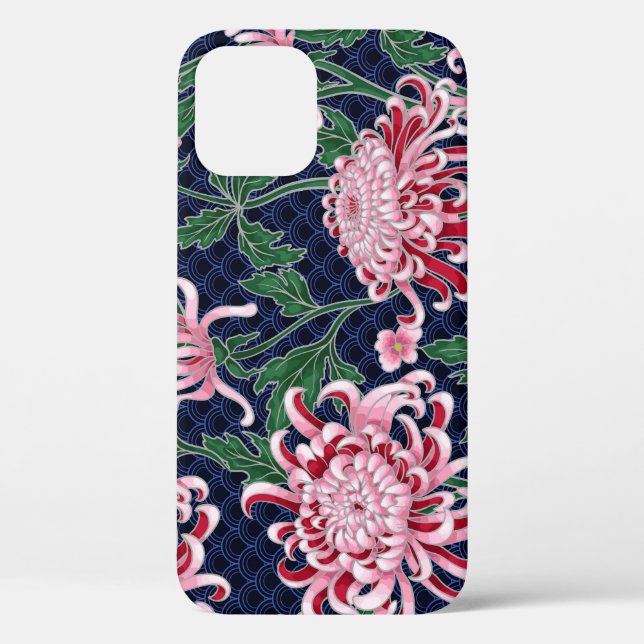 Chrysanthemum Peonies Vintag Pattern Case-Mate iPhone Hülle (Rückseite)