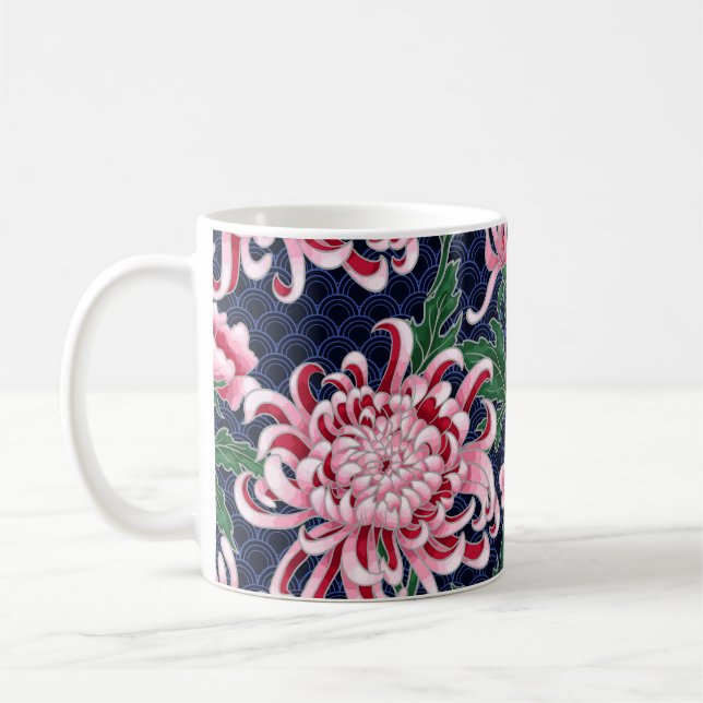 Chrysanthemum Peonies Vintag Pattern Kaffeetasse (Links)