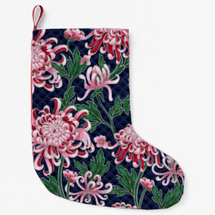 Chrysanthemum Peonies Vintag Pattern Kleiner Weihnachtsstrumpf