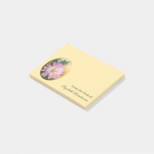 Chrysanthemum Pink und Cream Pastel Floral Post-it Klebezettel