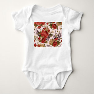 Chrysanthemum-Rose: blühend nahtlos Baby Strampler