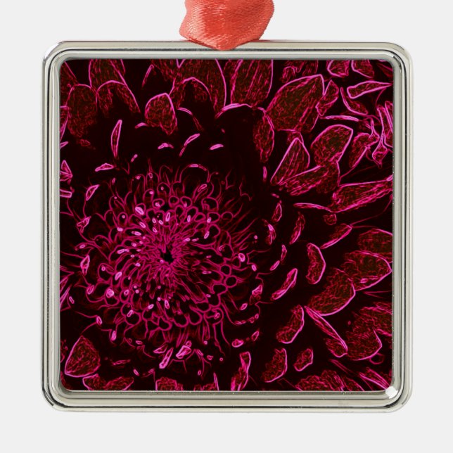 Chrysanthemum Silbernes Ornament (Vorne)