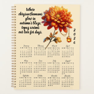 Chrysanthemum & Topaz November-Verse – 2026 Vollst Planer