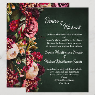 Chrysanthemum über SmaragdWedding Einladung