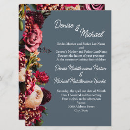 Chrysanthemum um Mitternacht Aquamarin Einladung