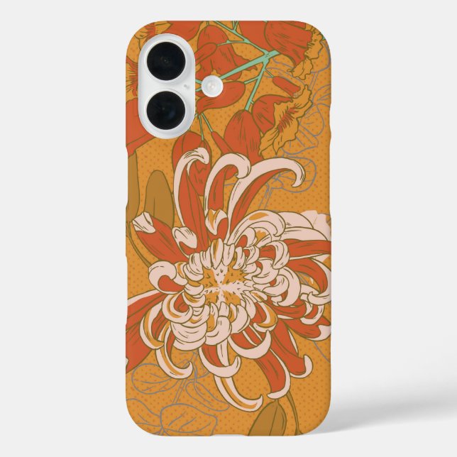 Chrysanthemum Vintag Botanisch Case-Mate iPhone Hülle (Rückseite)