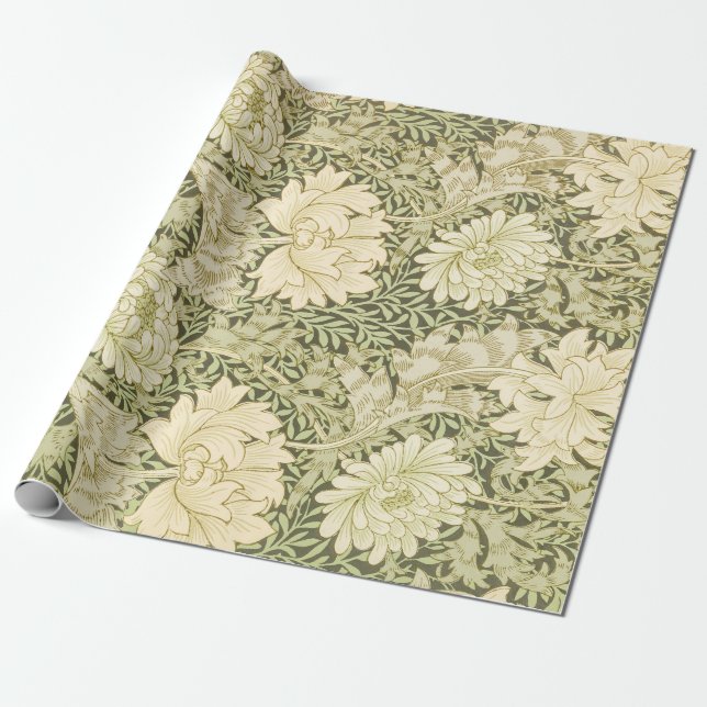 Chrysanthemum von William Morris, Vintag Art Geschenkpapier (Ungerollt)