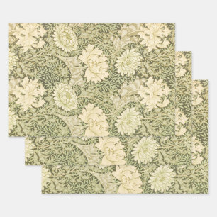 Chrysanthemum von William Morris, Vintag Art Geschenkpapier Set