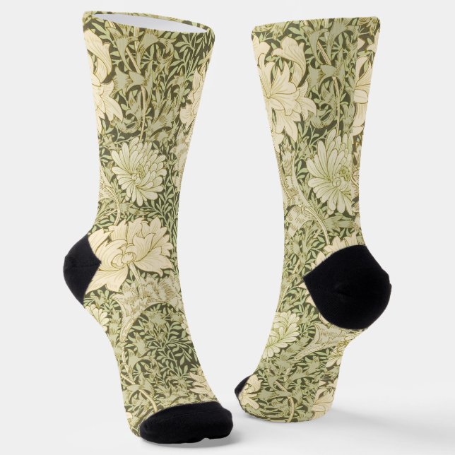 Chrysanthemum von William Morris, Vintag Art Socken (Gewinkelt)