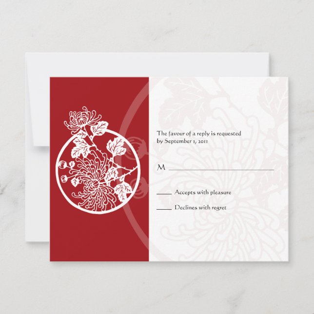Chrysanthemum Wedding Repair Card RSVP Karte (Vorderseite)