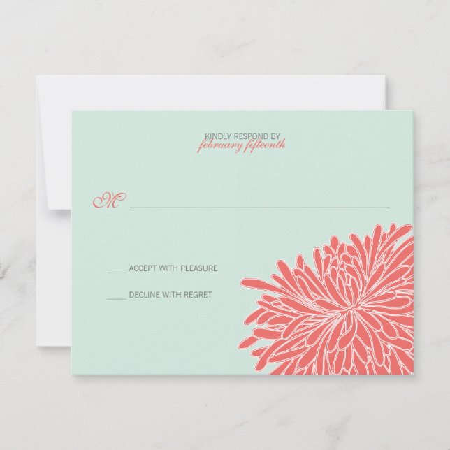 Chrysanthemum Wedding Response RSVP Karte (Vorderseite)