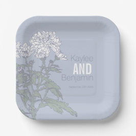 Chrysanthemum white Blume Hochzeitspapier Teller