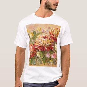 Chrysanthemum Wiese: Akryllische Handmalerei. T-Shirt