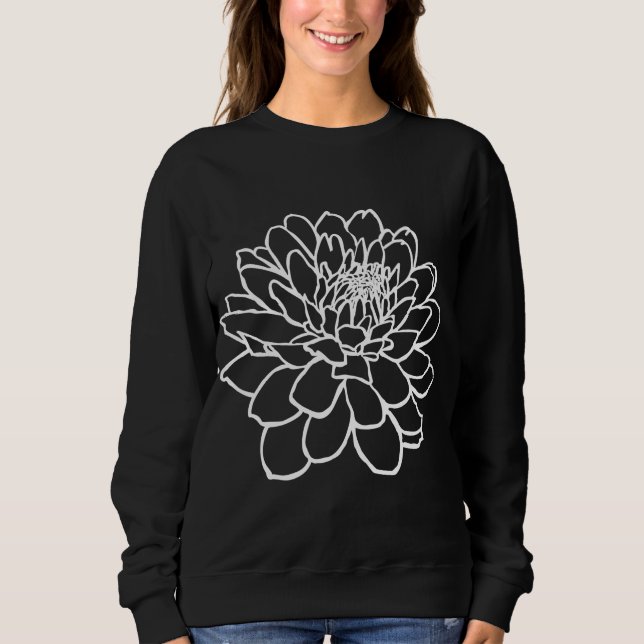 Chrysanthemum Zeichnend - weiß Sweatshirt (Vorderseite)