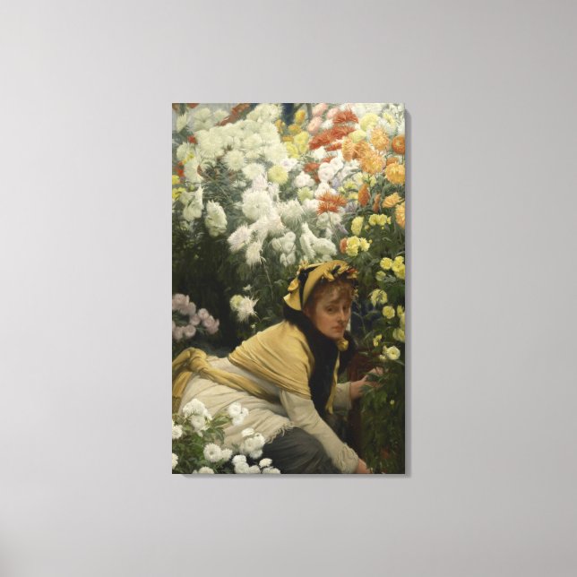 Chrysanthemums von James Tissot Fine Art Leinwanddruck (Vorderseite)