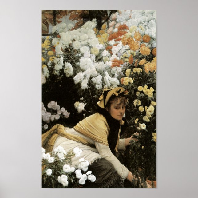 Chrysanthemums von James Tissot Fine Art Print Poster (Vorne)