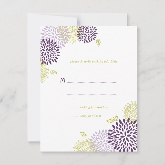 Chrysanthemums Wedding RSVP Karte (Vorderseite)