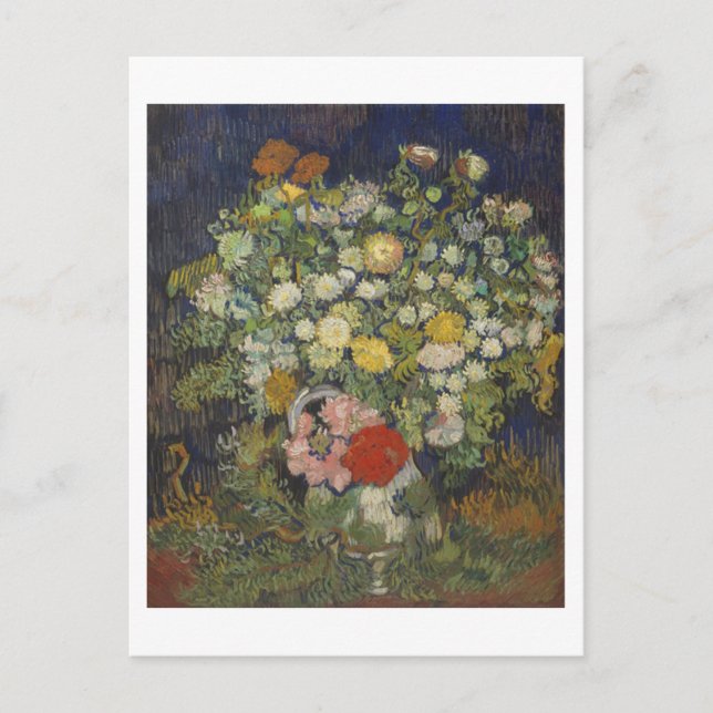 Chrysanthemums & Wild Blume Van Gogh Fine Art Postkarte (Vorderseite)