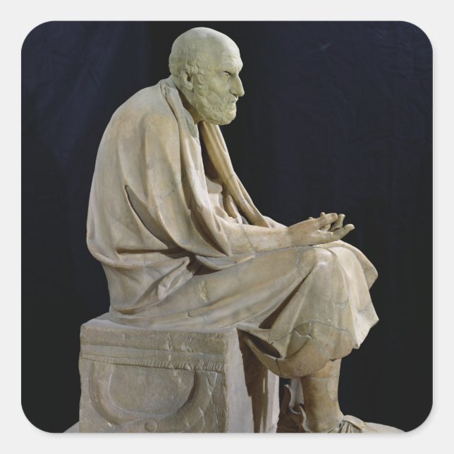 Chrysippus-Statue des griechischen Philosophen Quadratischer Aufkleber (Vorderseite)