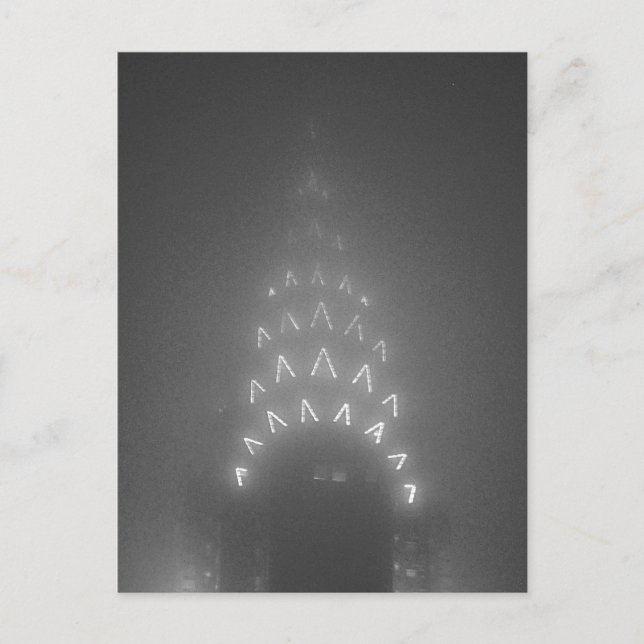 Chrysler Buiding in Nebel Postkarte (Vorderseite)