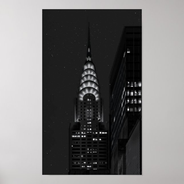 Chrysler building at night poster (Vorne)
