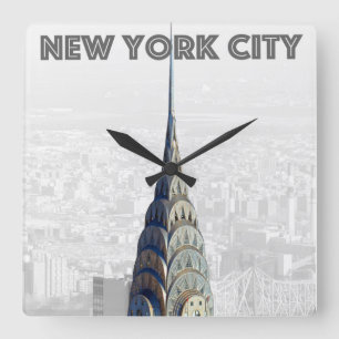 Chrysler Building New York City Quadratische Wanduhr