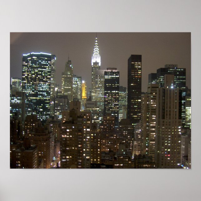 Chrysler Building NYC Night Poster (Vorne)