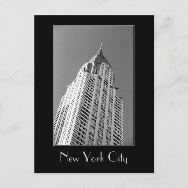 Chrysler Gebäude B&W Postcard Postkarte (Vorderseite)