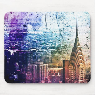 Chrysler-Gebäude - Farbe Splattered - New York Mousepad
