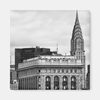 Chrysler Gebäude, Flatiron, Clouds B&W Magnet