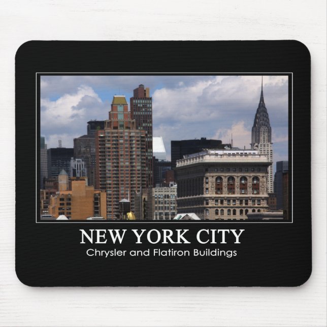 Chrysler-Gebäude, Flatiron mit Wolken 2C Mousepad (Vorne)