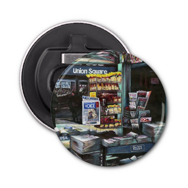 Chrysocolia Morning, Gewerkschaft Square, NYC Flaschenöffner (Vorderseite)