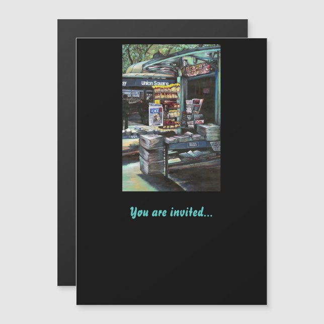 Chrysocolia Morning, Gewerkschaft Square, NYC Magneteinladung (Vorne/Hinten)