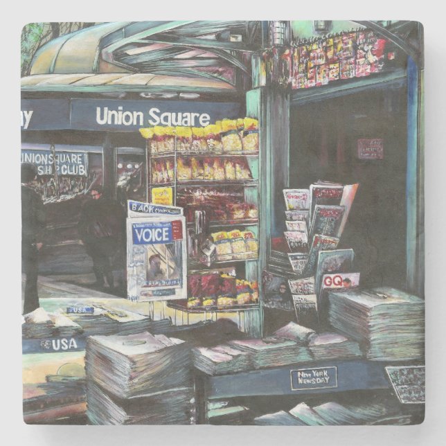 Chrysocolia Morning, Gewerkschaft Square, NYC Steinuntersetzer (Vorderseite)