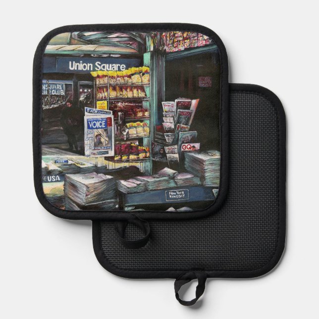 Chrysocolia Morning, Gewerkschaft Square, NYC Topflappen (Vorderseite/Rückseite)