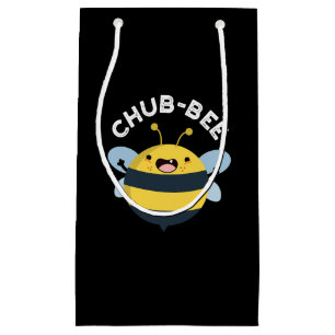 Chub-bee Funny Chubby Bee Pun Dark BG Kleine Geschenktüte