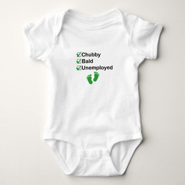 Chubby Bald Arbeitslose Funny Newborn Baby Strampler (Vorderseite)
