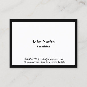 Chubby Black Border Beautician Business Card Visitenkarte