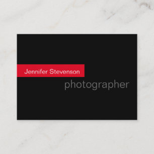 Chubby Black Red Trendy Fotografy Business Card Visitenkarte