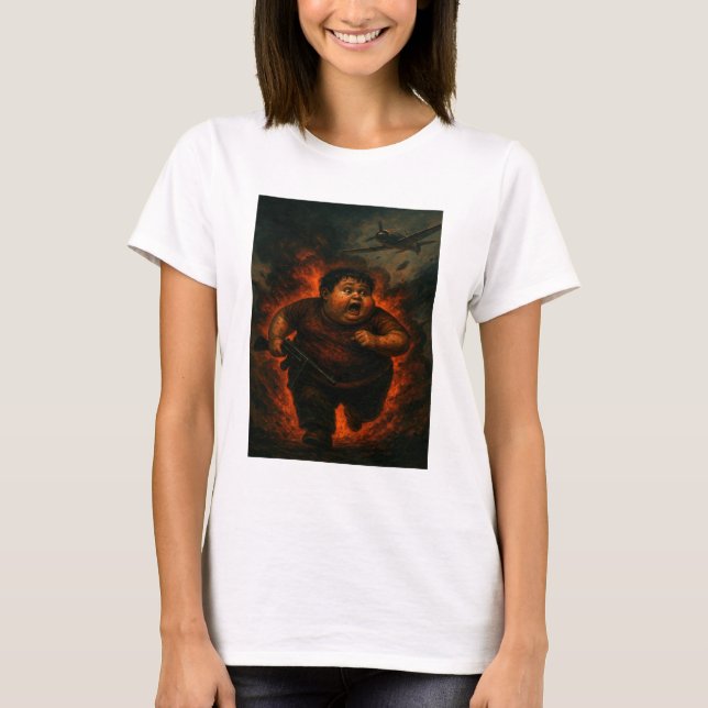 Chubby Boy in War - Funny Dark Fantasy T-Shirt (Vorderseite)