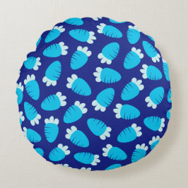 Chubby Carrots Blue Rundes Kissen