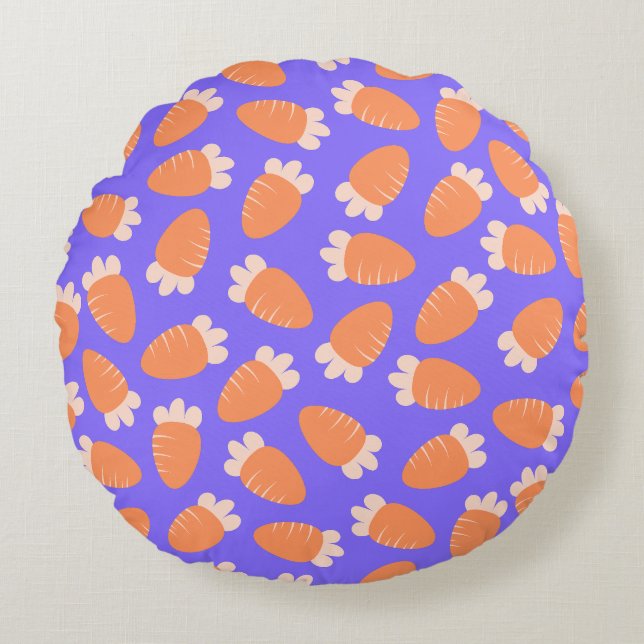 Chubby Carrots Lavender Rundes Kissen (Vorderseite)