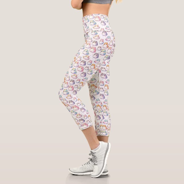 Chubby Cartoon Cat Collection mit Herz Capri Leggings