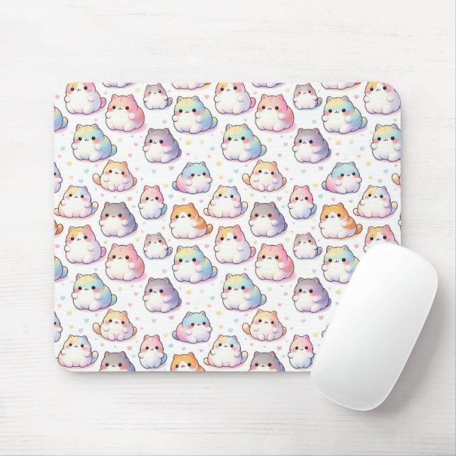 Chubby Cartoon Cat Collection Mousepad (Mit Mouse)