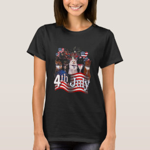 Chubby Cat American Flag 4. Juli T-Shirt
