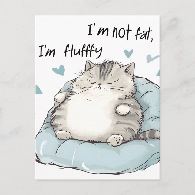 Chubby Cat Chill Vibes Feiertagspostkarte (Vorderseite)