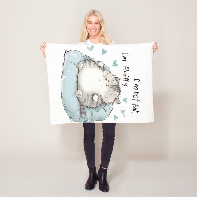 Chubby Cat Chill Vibes Fleecedecke (Beispiel)