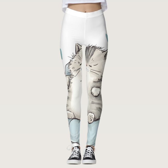 Chubby Cat Chill Vibes Leggings (Vorderseite)