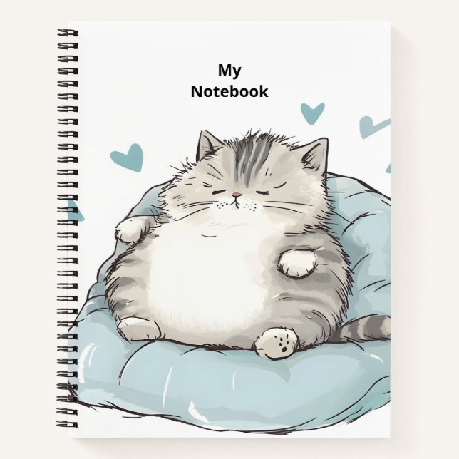 Chubby Cat Chill Vibes Notizbuch (Vorderseite)