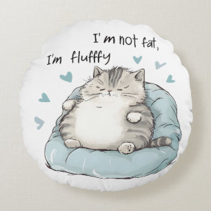 Chubby Cat Chill Vibes Rundes Kissen